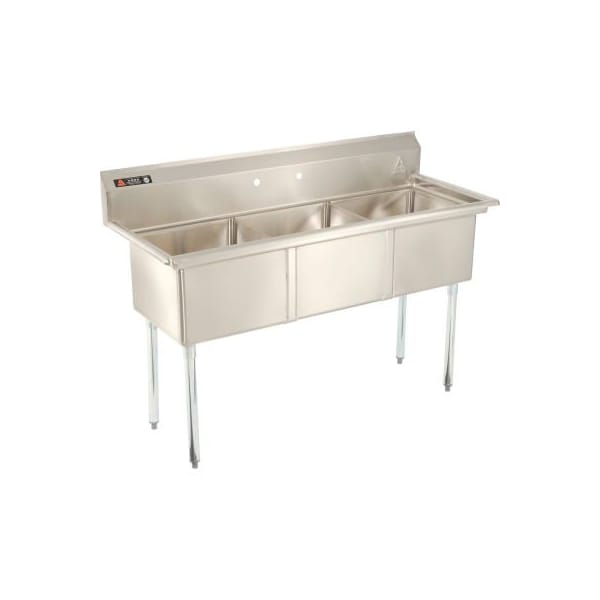 Aero Aero Manufacturing Company AF3-1818 Three Bowl SS Sink, 18 x 18 AF3-1818 - main